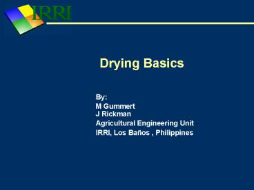 Drying Basics presentation | free to view