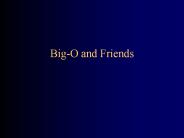Big-O and Friends