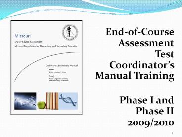 EndofCourse Assessment Test Coordinators Manual Training