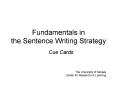 Fundamentals in the Sentence Writing Strategy PowerPoint PPT Presentation