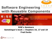 Software Engineering with Reusable Components