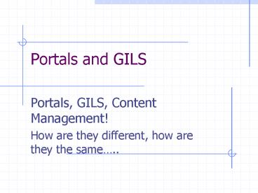 Portals and GILS