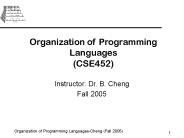 Organization of Programming Languages (CSE452)