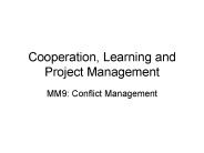 Cooperation, Learning and Project Management