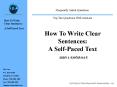 How To Write Clear Sentences: A SelfPaced Text ISBN 1930765045 PowerPoint PPT Presentation