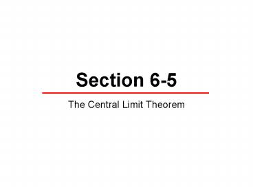The Central Limit Theorem