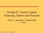 Module II: Venture Capital Financing, Options and Warrants PowerPoint PPT Presentation