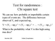 Test for randomness :  Chi square test