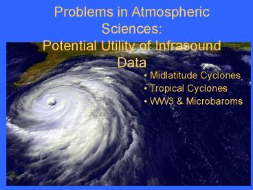 Problems in Atmospheric Sciences: