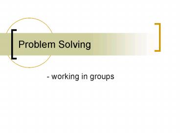 Problem Solving