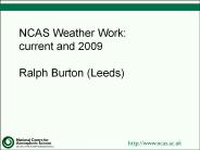 NCAS Weather Work: