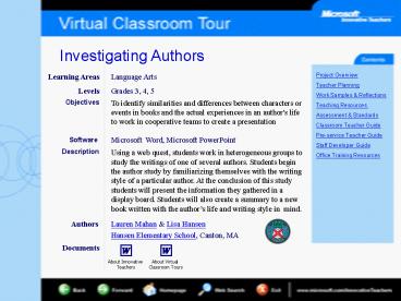 Virtual Classroom Tour Template