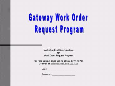 Jwalk Graphical User Interface