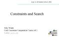 Constraints and Search PowerPoint PPT Presentation