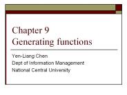 Chapter 9 Generating functions