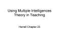 Using Multiple Intelligences Theory in Teaching PowerPoint PPT Presentation