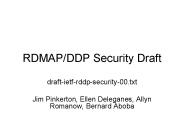 RDMAP/DDP Security Draft