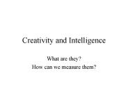 Creativity and Intelligence