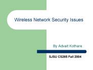 Wireless Network Security Issues