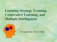 Learning Strategy Training, Cooperative Learning, and Multiple Intelligences PowerPoint PPT Presentation