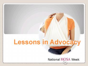 Lessons in Advocacy