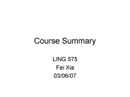 Course Summary