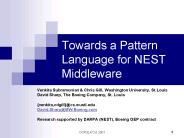 Towards a Pattern Language for NEST Middleware