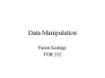 Data Manipulation PowerPoint PPT Presentation