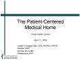 The Patient-Centered Medical Home PowerPoint PPT Presentation