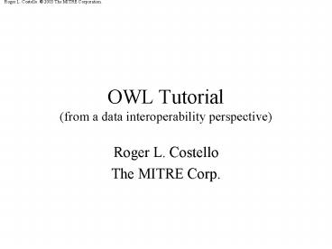 OWL Tutorial from a data interoperability perspective