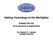 Dr. Robert F. Leheny Deputy Director