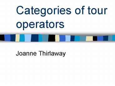 Categories of tour operators