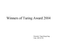 Winners of Turing Award 2004