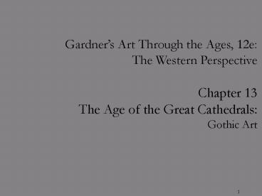 The Age of the Great Cathedrals: