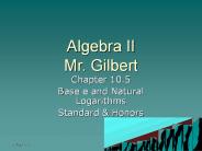 Algebra II Mr. Gilbert