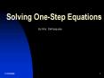 Solving OneStep Equations PowerPoint PPT Presentation
