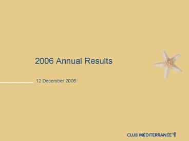 2006 Annual Results