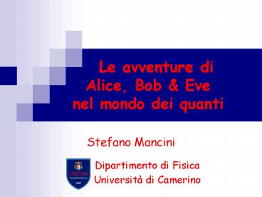 Le avventure di  Alice, Bob