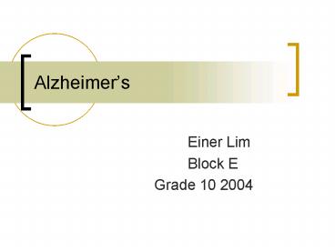 Alzheimers