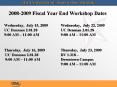 2008-2009 Fiscal Year End Workshop Dates PowerPoint PPT Presentation