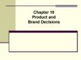 Chapter 10 Product and Brand Decisions PowerPoint PPT Presentation