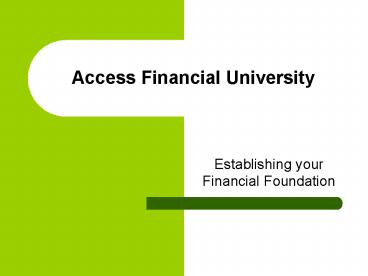Access Financial University