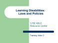 Learning Disabilities: Laws and Policies PowerPoint PPT Presentation