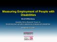 Measuring Employment of People with Disabilities PowerPoint PPT Presentation
