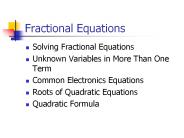Fractional Equations