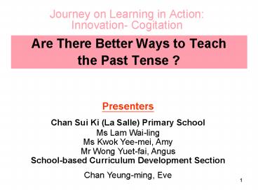 Journey on Learning in Action: Innovation Cogitation