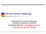 CPE 631 Review: Pipelining