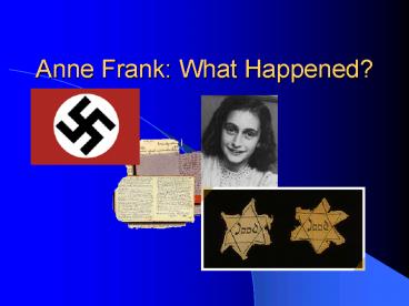 Anne Frank: What Happened
