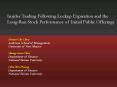 Insider Trading Following Lockup Expiration and the PowerPoint PPT Presentation
