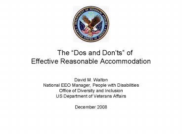 The Dos and Donts of Effective Reasonable Accommodation